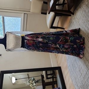 Size 6 white and purple prom/pageant/evening gown by Ellie Wilde/Hannah S